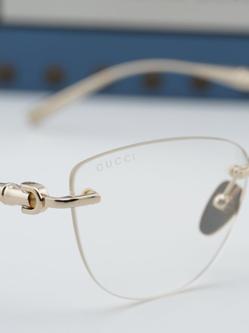 Gucci GG2063S 006 Cat Eye Sunglasses - Shiny Endura Gold/Clear - Picture 5 of 10